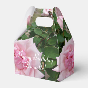 Shabby Pink Rose Floral Tea Party Cake Favour Box