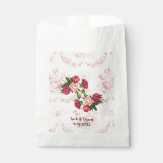 Shabby Pink Roses Custom Favour Bags