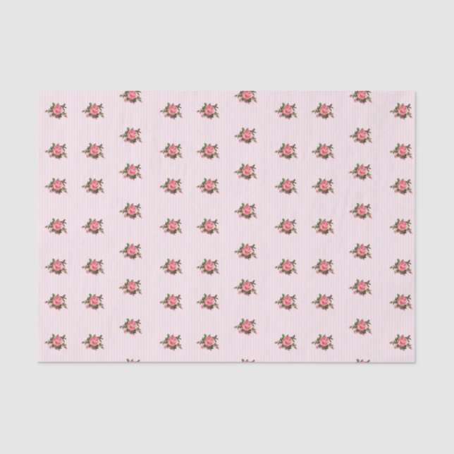 Shabby Pink Roses Tissue Paper (Front)