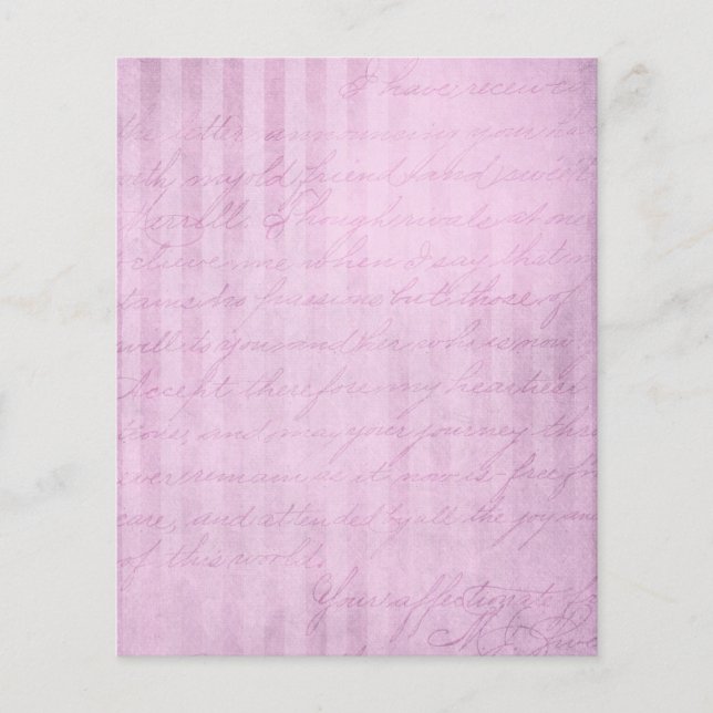 Shabby Pink Striped Scrapbook Paper (Front)