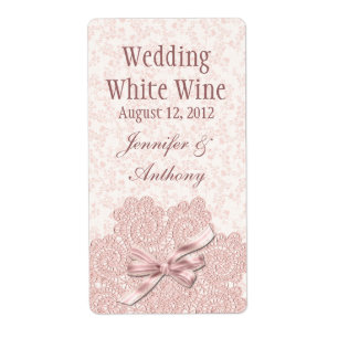 Shabby Pink Victorian Wedding Mini Wine