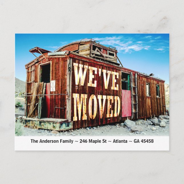 Shabby Railcar House We're Moving Announcement Postcard (Front)
