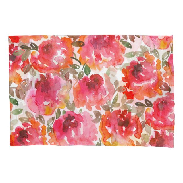 Shabby red roses, seamless pattern. pillowcase (Front)