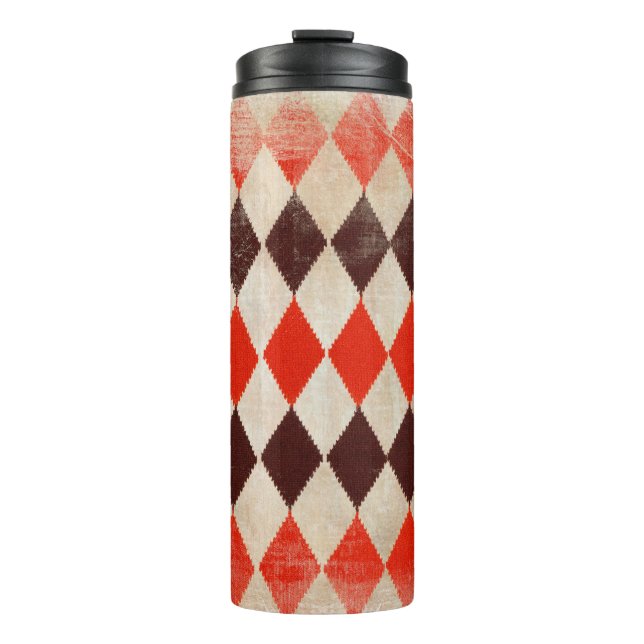 shabby rhombuses background thermal tumbler (Front)