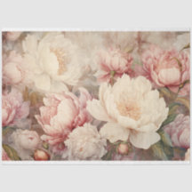 SHABBY ROMANTIC ROSE AND PEONY DECOUPAGE TISSUE PAPER