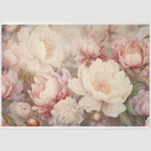 SHABBY ROMANTIC ROSE AND PEONY DECOUPAGE TISSUE PAPER
