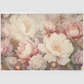 SHABBY ROMANTIC ROSE AND PEONY DECOUPAGE TISSUE PAPER