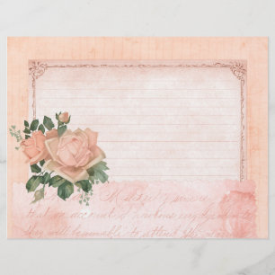 Shabby Rose Collage Scrapbook Paper