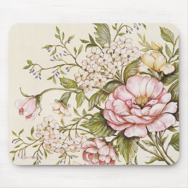 Shabby Roses by Kate McRostie Mouse Mat (Front)