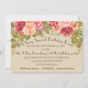 Shabby Roses Fancy Event Invitations