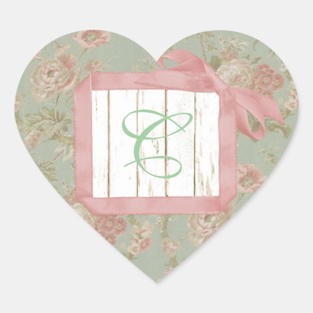 Shabby Roses Monogram Stickers (Front)