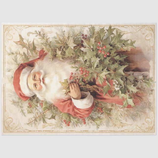 Shabby  Santa  Tissue Paper (Front)