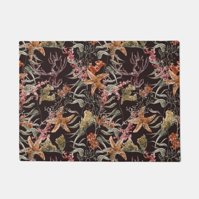 Shabby Sea Life Pattern Doormat (Front)
