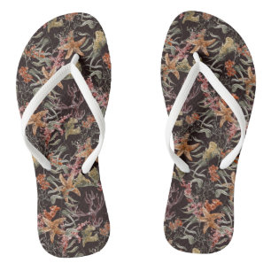 Shabby Sea Life Pattern Flip Flops