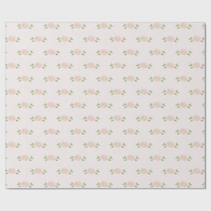 Shabby Soft Light Pink Petite Roses Gift Wrapping Paper