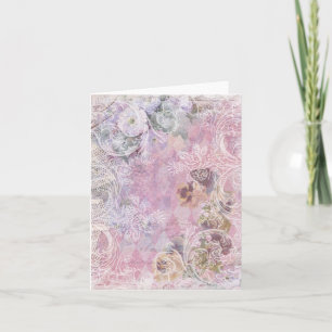 Shabby Vintage Floral Blank Note Card