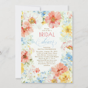 Shabby Vintage Floral Boho Elegant Bridal Shower Invitation