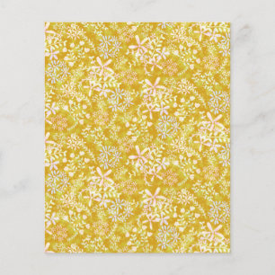 Shabby vintage floral mustard scrapbook paper