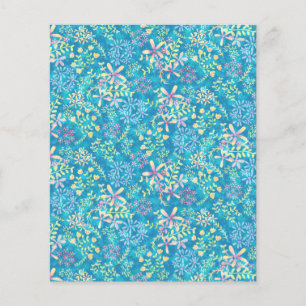 Shabby vintage floral Turquiose scrapbook paper