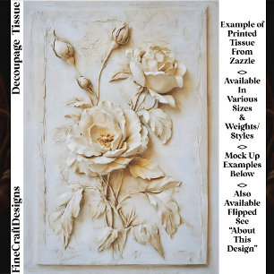 Shabby Vintage French Plaster Rose FN3R Decoupage Tissue Paper