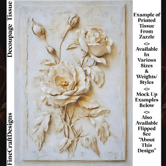 Shabby Vintage French Plaster Rose FN3R Decoupage Tissue Paper