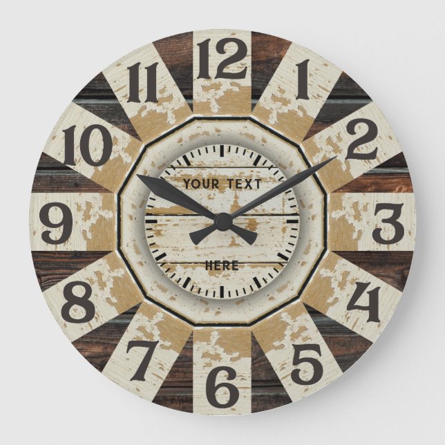 Shabby Vintage Personalised Large Clock (Front)