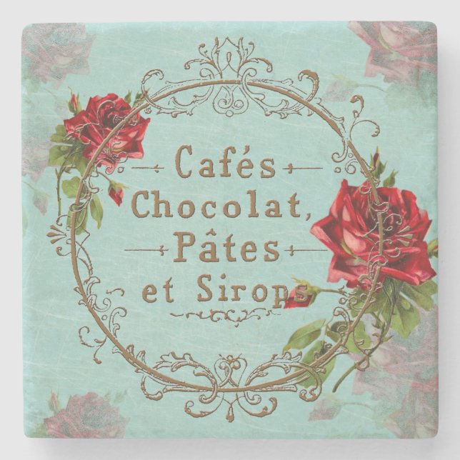 Shabby Vintage Roses - Coaster (Front)