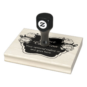 Shabby Vintage Roses Rustic Country Chalkboard Rubber Stamp