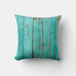 Shabby Wood Backgroundwood, beach, background, blu Cushion