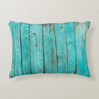 Shabby Wood Backgroundwood, beach, background, blu Decorative Cushion