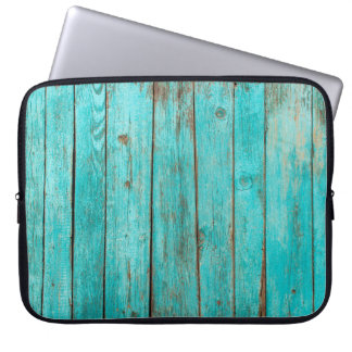 Shabby Wood Backgroundwood, beach, background, blu Laptop Sleeve