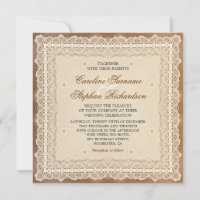 shabby worn vintage lace wedding invitations