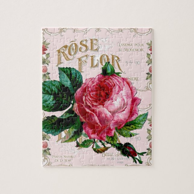SHABBYCHIC English Rose vintage pink Jigsaw Puzzle (Vertical)