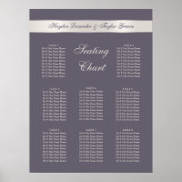 Shabbychic Lavender Stripes Wedding Seating Chart
