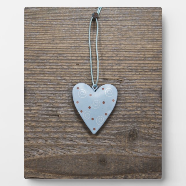 SHABBYCHIC tin hearts wood design Plaque (Front)