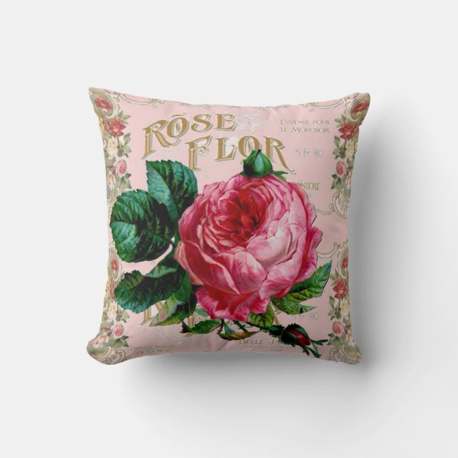 SHABBYCHIC vintage Paris decoupage design Cushion (Front)
