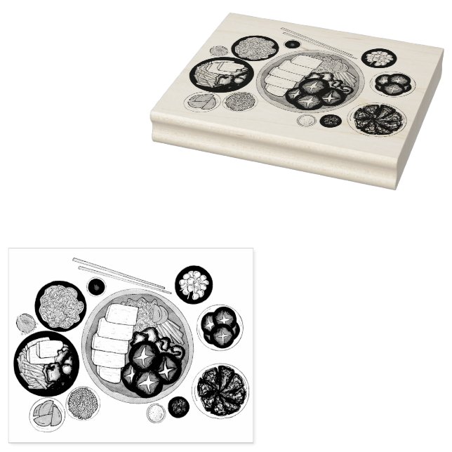 Shabu-Shabu Japan Japanese Food Cuisine Hotpot Rubber Stamp (Stamped)