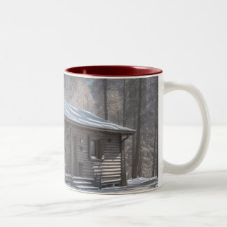 SHACK ON A WHITE CARPET Two-Tone COFFEE MUG