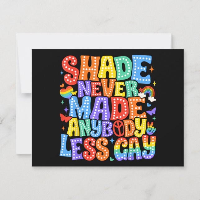 Shade Never Made Anybody Less Gay Pride LGBT Month Holiday Card (Front)