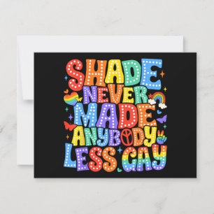 Shade Never Made Anybody Less Gay Pride LGBT Month Holiday Card