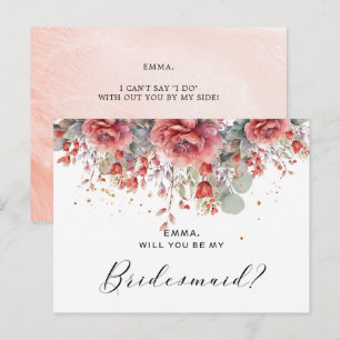 Shade Of Blush Pink Peach   Dusty Blue Bridesmaid Postcard