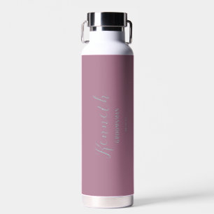 Shade of Pink Aluminium   Modern Monogram Bachelor Water Bottle