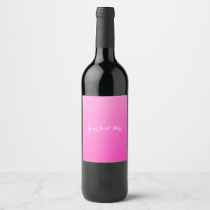 Shade of Pink Minimalism Modern Glam Wine Labels