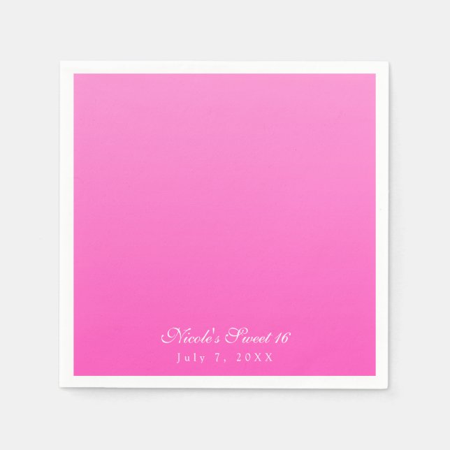 Shade of Pink Simple Minimalism Modern Party Napkin (Front)