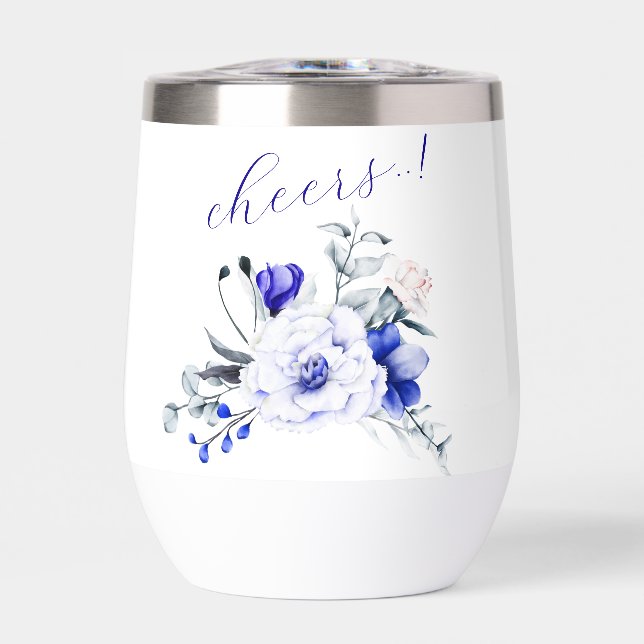 Shade Of Royal Blue Ivory Floral Wedding (Front)