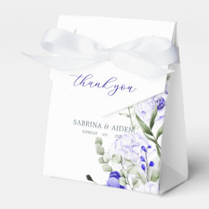 Shade Of Royal Blue Ivory Floral Wedding Favour Box