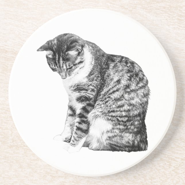 Shaded Cat Accent for Autumn Evenings Coaster (Front)