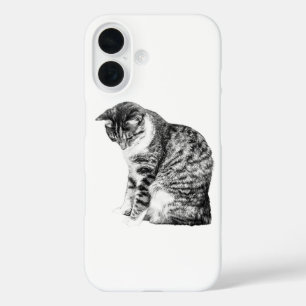 Shaded Cat Elegance in Autumn Style iPhone 16 Case