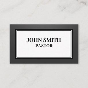 SHADED Church Pastor Black and White Business Card