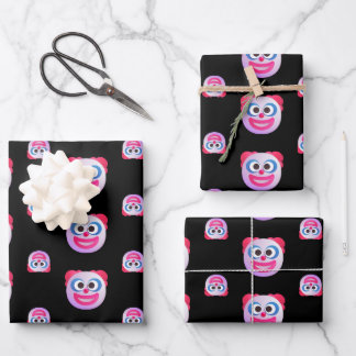Shaded Clown Face Emojis Custom Colour Cute Funny Wrapping Paper Sheet